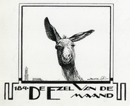 202969 Profiel van de ezel van de maand , met linksonder de Domtoren.